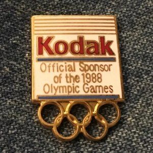 Kodak Lapel Pin ~ 1988 Olympic Games ~ Calgary ~ Seoul